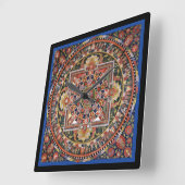 Tibetaans Tantrisch Boeddhisme Mandala Wall Deco Vierkante Klok (Hoek)