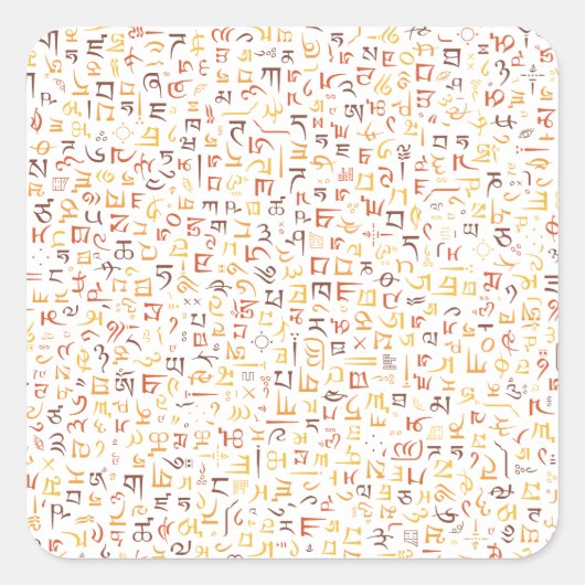 Tibetaans Vierkante Sticker (Voorkant)