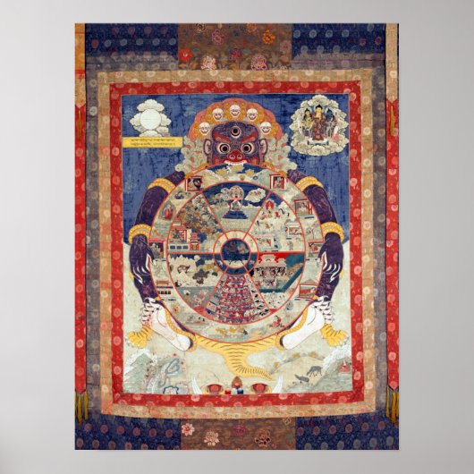 Tibetaans Wiel van het Levenscyclus van Samsara Poster (Voorkant)