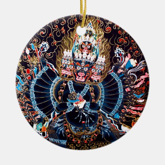 Tibetaanse boeddhistische kunst (Chemckok Heruka) Keramisch Ornament (Voorkant)