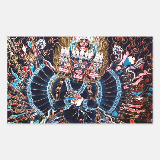 Tibetaanse boeddhistische kunst (Chemckok Heruka) Rechthoekige Sticker (Voorkant)