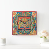 Tibetaanse boeddhistische Mandala Clock Vierkante Klok (Huis)