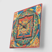 Tibetaanse boeddhistische Mandala Clock Vierkante Klok (Hoek)
