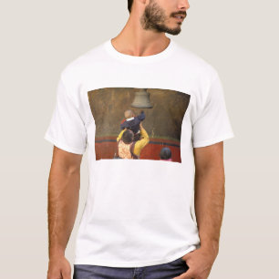 Tibetaanse boeddhistische monnik tilt een jongen o t-shirt