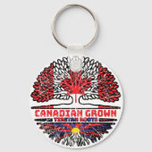 Tibetaanse Canadese Canadese vlag over bomen Sleutelhanger (Achterkant)