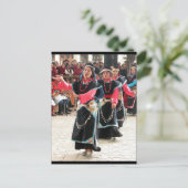 Tibetaanse dansers traditionele kostuum briefkaart (Staand voorkant)