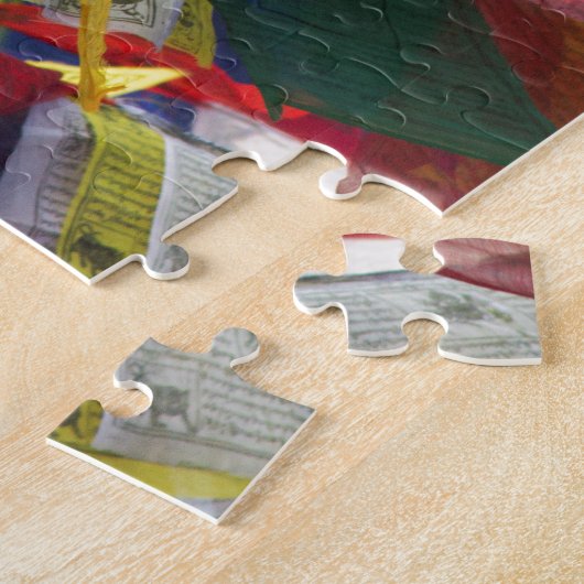 Tibetaanse gebedsvlaggen in Boudhanath Stupa Nepal Legpuzzel (Zijkant)