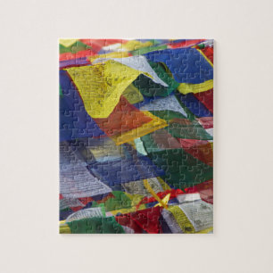 Tibetaanse gebedsvlaggen in Boudhanath Stupa Nepal Legpuzzel