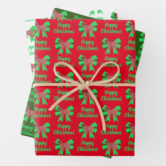 Tibetaanse kersthond en groene boer inpakpapier vel (In situ)