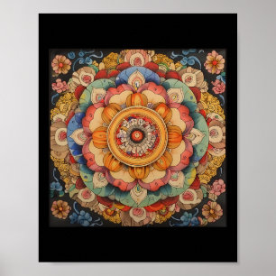Tibetaanse Mandala Heilige Geometrie Poster