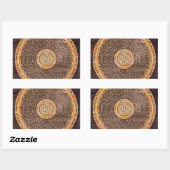 Tibetaanse Mandala Kunst (Goud & Zwart) Rechthoekige Sticker (Vel)