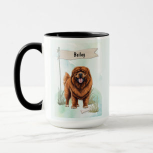 Tibetaanse Mastiff Aquarel Gepersonaliseerde Hond Mok