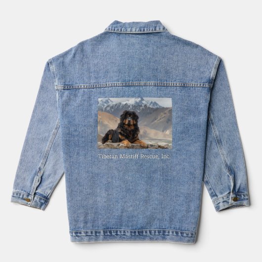 Tibetaanse Mastiff Denim Jacket (Achterkant)