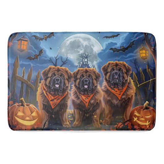 Tibetaanse Mastiff Halloween Spooky Badmat (Voorkant)