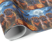 Tibetaanse Mastiff Halloween Spooky Cadeaupapier (Rol Hoek)