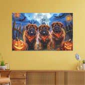 Tibetaanse Mastiff Halloween Spooky Canvas Afdruk (Insitu (Woonkamer))
