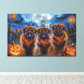 Tibetaanse Mastiff Halloween Spooky Canvas Afdruk (Insitu (Houten vloer))