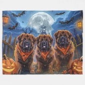 Tibetaanse Mastiff Halloween Spooky Fleece Deken (Voorkant (Horizontaal))