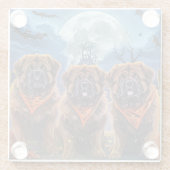 Tibetaanse Mastiff Halloween Spooky Glazen Onderzetter (Achterkant)