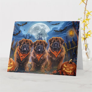 Tibetaanse Mastiff Halloween Spooky Kaart