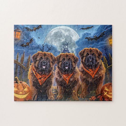 Tibetaanse Mastiff Halloween Spooky Legpuzzel (Horizontaal)