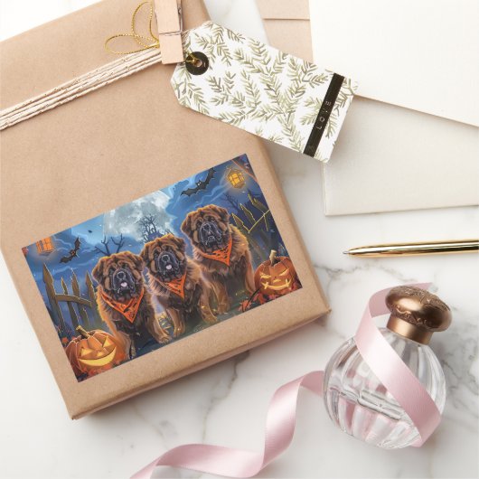 Tibetaanse Mastiff Halloween Spooky Rechthoekige Sticker (Geschenken)
