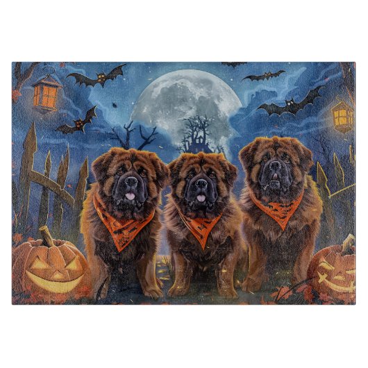 Tibetaanse Mastiff Halloween Spooky Snijplank (Voorkant)