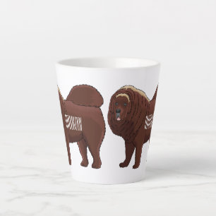 Tibetaanse Mastiff hond cartoon illustratie Latte Mok