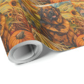 Tibetaanse Mastiff Hond Herfst Oogst Thanksgiving Cadeaupapier (Rol Hoek)