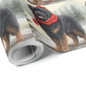 Tibetaanse Mastiff Hond in Sneeuw Kerstmis Cadeaupapier (Rol Hoek)