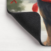 Tibetaanse Mastiff Hond in Sneeuw Kerstmis Muismat (Hoek)