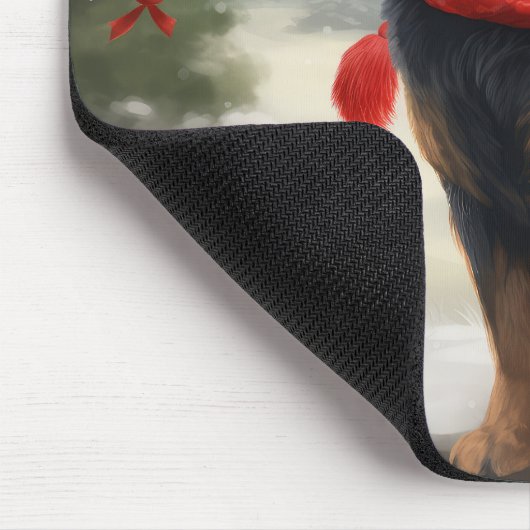 Tibetaanse Mastiff Hond in Sneeuw Kerstmis Muismat (Hoek)