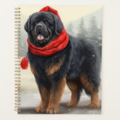 Tibetaanse Mastiff Hond in Sneeuw Kerstmis Planner (Voorkant)