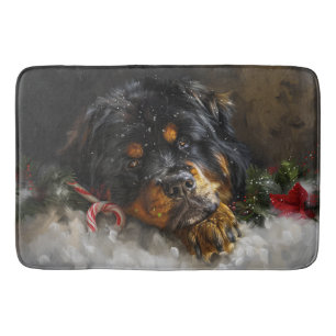 Tibetaanse Mastiff Hond Kerst Feestelijk Badmat