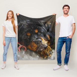 Tibetaanse Mastiff Hond Kerst Feestelijk Fleece Deken