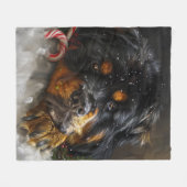 Tibetaanse Mastiff Hond Kerst Feestelijk Fleece Deken (Voorkant (Horizontaal))
