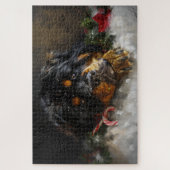 Tibetaanse Mastiff Hond Kerst Feestelijk Legpuzzel (Verticaal)