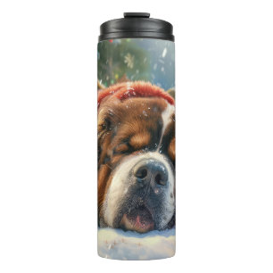 Tibetaanse Mastiff Hond Kerst Festiviteit Thermosbeker