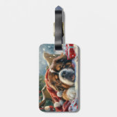 Tibetaanse Mastiff Hond Kerst Mis Bagagelabel (Achterkant verticaal)