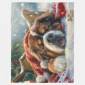 Tibetaanse Mastiff Hond Kerst Mis Fleece Deken (Voorkant)