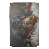 Tibetaanse Mastiff Hond Kerstfeest Badmat (Voorkant Verticaal)