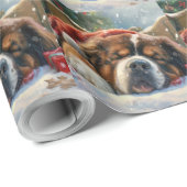 Tibetaanse Mastiff Hond Kerstfeest Cadeaupapier (Rol Hoek)