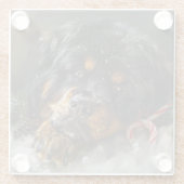 Tibetaanse Mastiff Hond Kerstfeest Glazen Onderzetter (Achterkant)