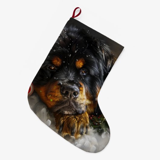 Tibetaanse Mastiff Hond Kerstfeest Grote Kerstsok (Voorkant (Hangend))