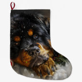 Tibetaanse Mastiff Hond Kerstfeest Grote Kerstsok (Voorkant)