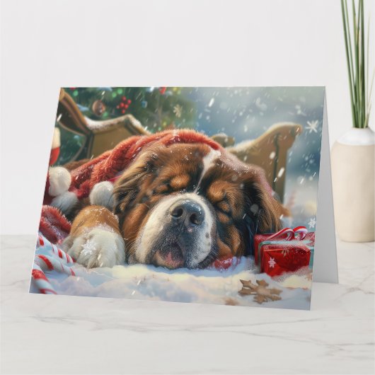 Tibetaanse Mastiff Hond Kerstfeest Kaart (Voorkant)