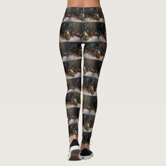 Tibetaanse Mastiff Hond Kerstfeest Leggings (Achterkant)