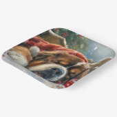 Tibetaanse Mastiff Hond Kerstfeest Papieren Bordje (Gebogen)