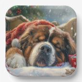 Tibetaanse Mastiff Hond Kerstfeest Papieren Bordje (Voorkant)