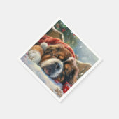 Tibetaanse Mastiff Hond Kerstfeest Servet (Hoek)